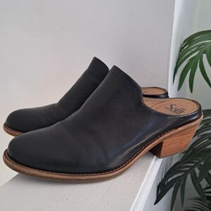 Sofft Black Leather Mules